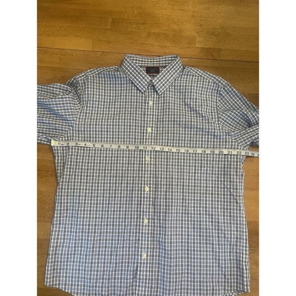 UNTUCKit Shirt‎ Mens XL Blue Plaid Long Sleeve Button Up Pocket 100% Cotton - Picture 4 of 5